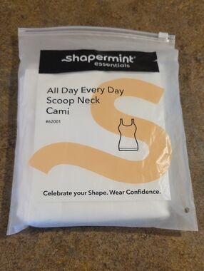 Shapermint White Scoop Neck Cami Packaged